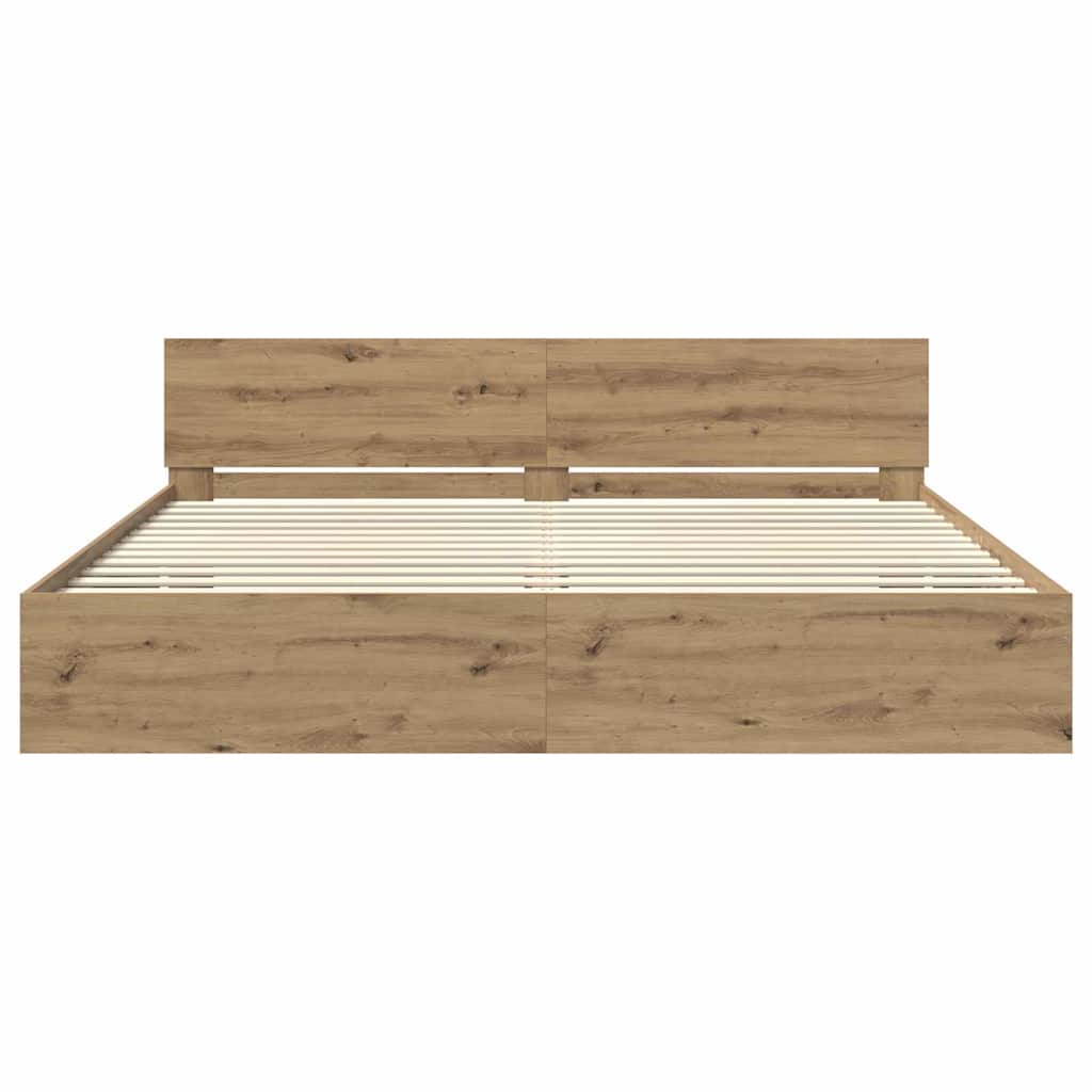 vidaXL Bed Frame Artisan Oak 180 x 200 cm Engineered Wood 6
