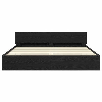 vidaXL Bed Frame with Headboard Black Oak 180 x 200 cm Engineered Wood 6