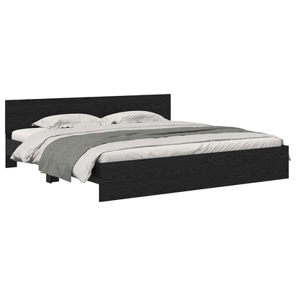 vidaXL Bed Frame with Headboard Black Oak 180 x 200 cm Engineered Wood 3