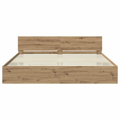 vidaXL Bed Frame Artisan Oak 200 x 200 cm Engineered Wood 6