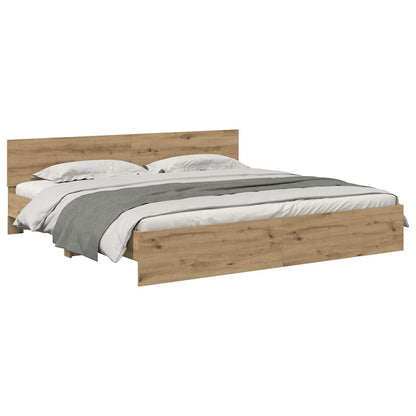 vidaXL Bed Frame Artisan Oak 200 x 200 cm Engineered Wood 3