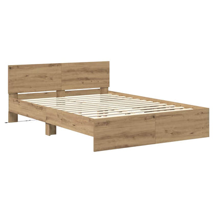 vidaXL Bed Frame Artisan Oak 160 x 200 cm Engineered Wood 5