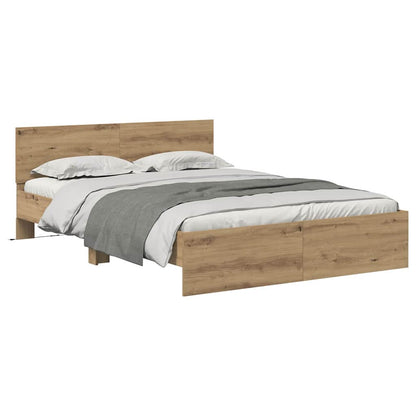 vidaXL Bed Frame Artisan Oak 160 x 200 cm Engineered Wood 3