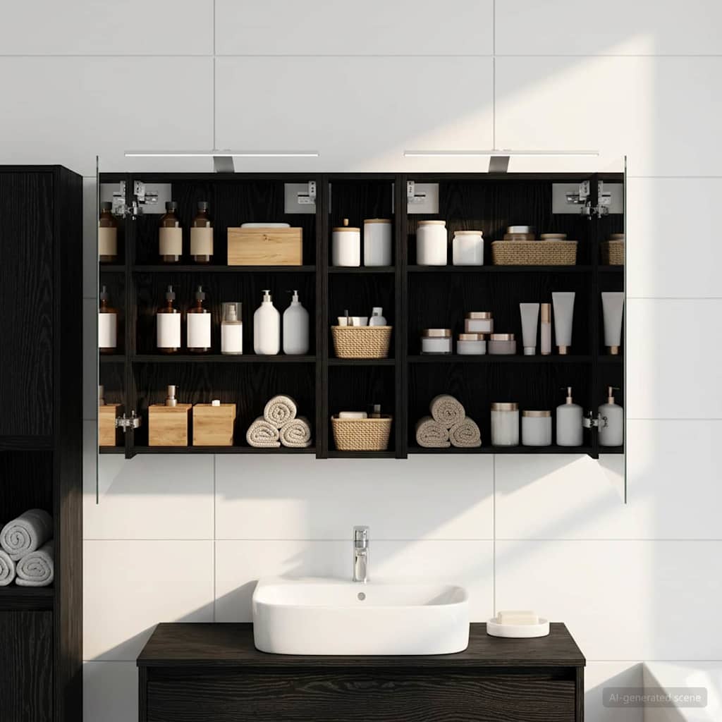 vidaXL Bathroom Cabinet Set 3 pcs 120 x 14.5 x 70 cm Engineered wood 4