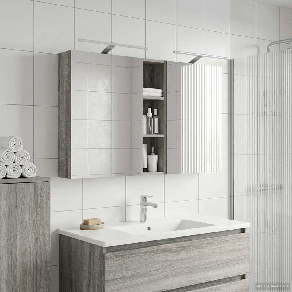 vidaXL Bathroom Cabinet Set 3 pcs 120 x 14.5 x 70 cm Engineered wood 1