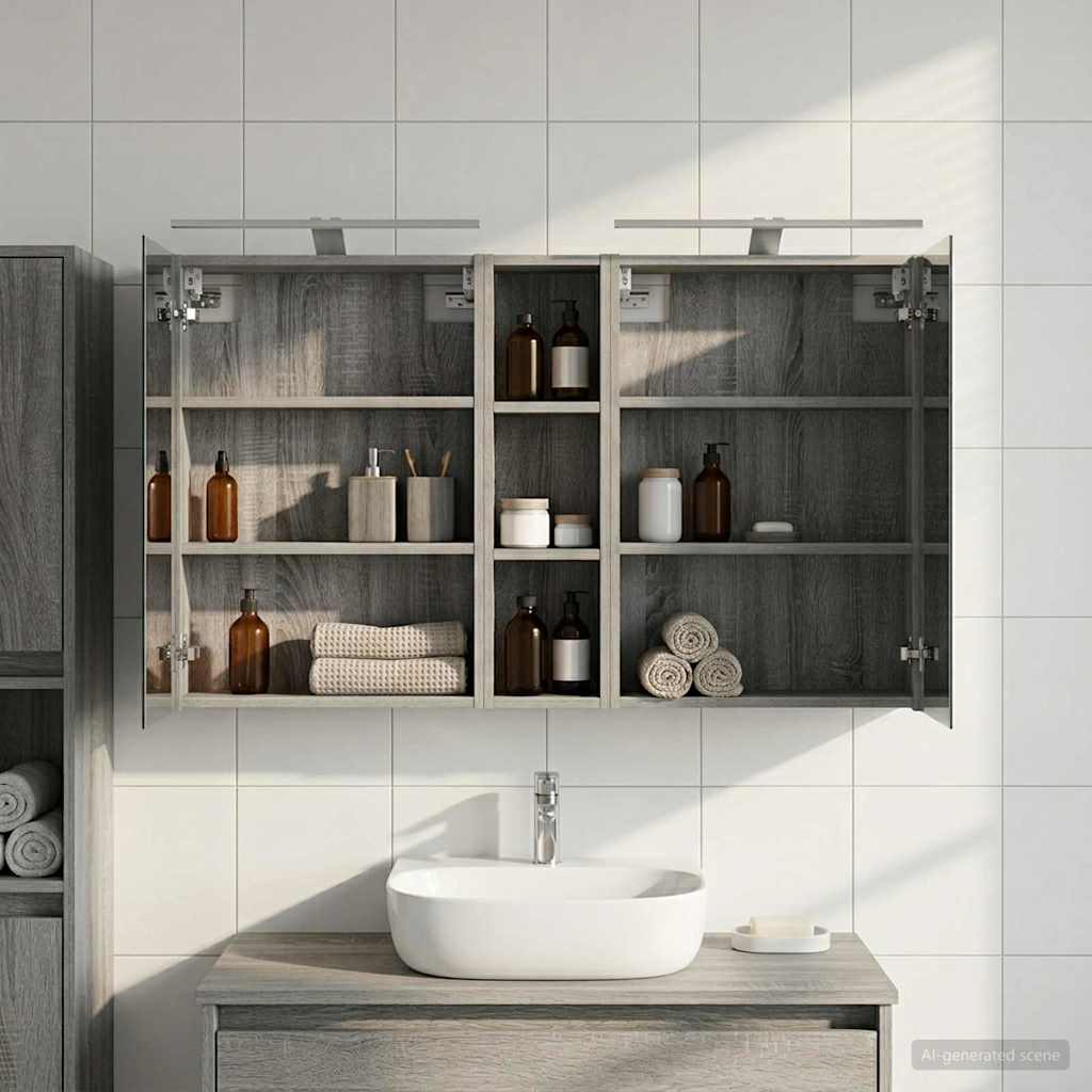 vidaXL Bathroom Cabinet Set 3 pcs 120 x 14.5 x 70 cm Engineered wood 4
