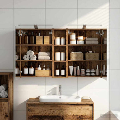 vidaXL Bathroom Cabinet Set 3 pcs 120 x 14.5 x 70 cm Engineered wood 1