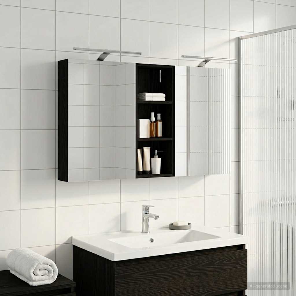 vidaXL Bathroom Cabinet Set 3 pcs 130 x 14.5 x 70 cm Engineered wood 4