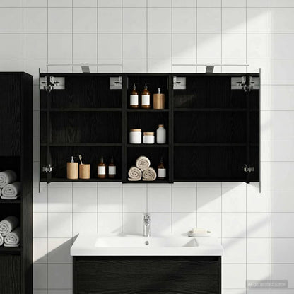 vidaXL Bathroom Cabinet Set 3 pcs 130 x 14.5 x 70 cm Engineered wood 1