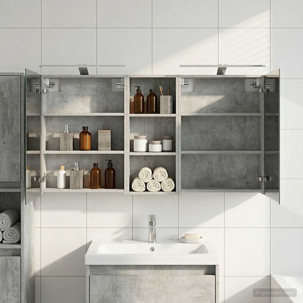 vidaXL Bathroom Cabinet Set 3 pcs 130 x 14.5 x 70 cm Engineered wood 4