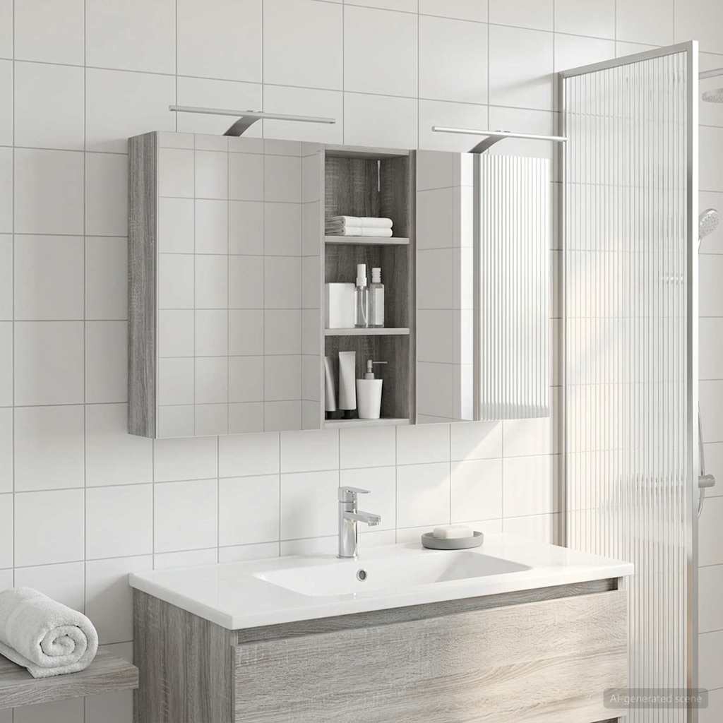 vidaXL Bathroom Cabinet Set 3 pcs 130 x 14.5 x 70 cm Engineered wood 1