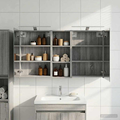 vidaXL Bathroom Cabinet Set 3 pcs 130 x 14.5 x 70 cm Engineered wood 4