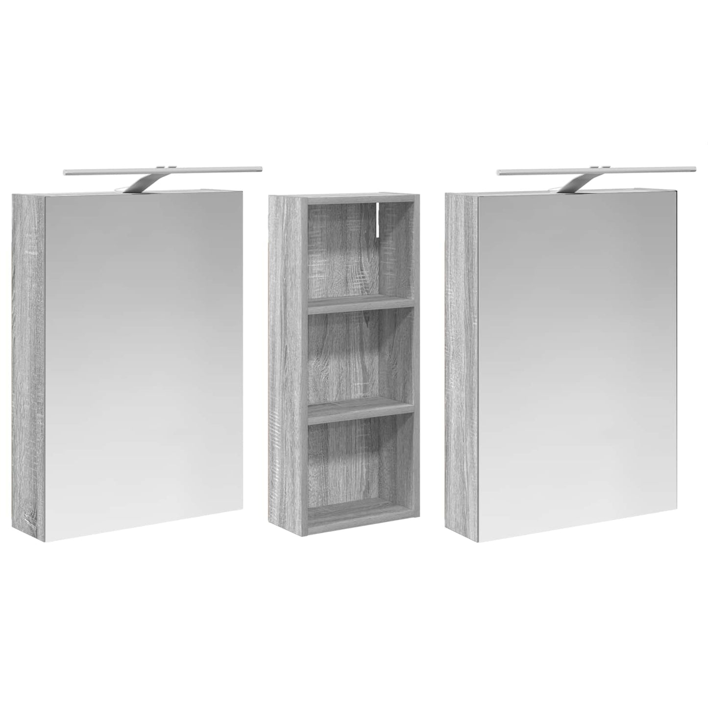 vidaXL Bathroom Cabinet Set 3 pcs 130 x 14.5 x 70 cm Engineered wood 5