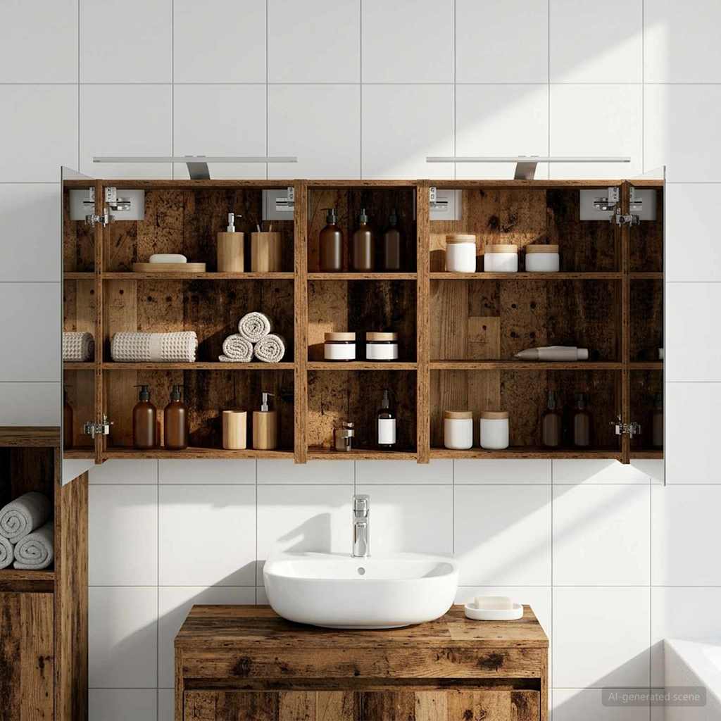 vidaXL Bathroom Cabinet Set 3 pcs 130 x 14.5 x 70 cm Engineered wood 1
