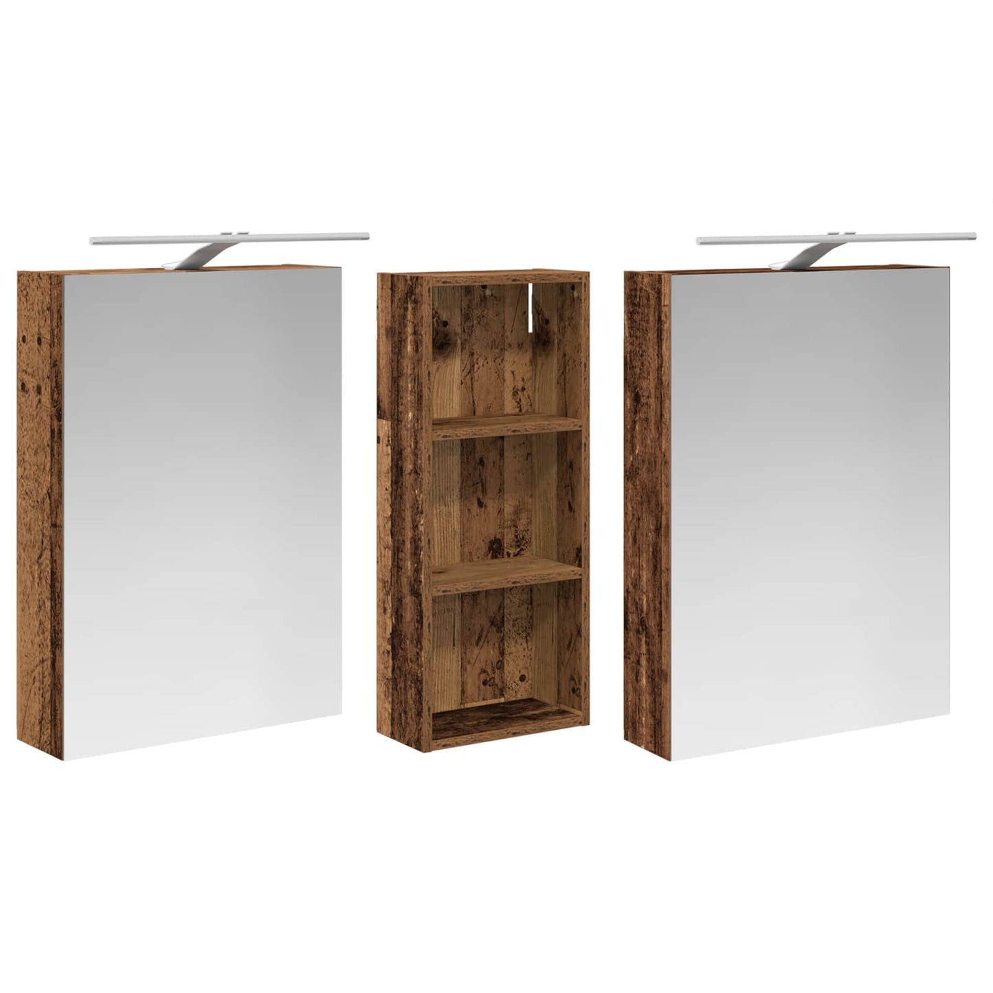 vidaXL Bathroom Cabinet Set 3 pcs 130 x 14.5 x 70 cm Engineered wood 5