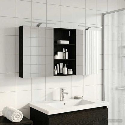vidaXL Bathroom Cabinet Set 3 pcs 140 x 14.5 x 70 cm Engineered wood 4