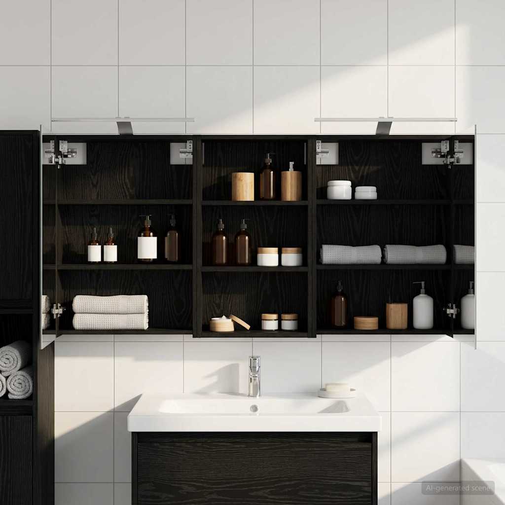 vidaXL Bathroom Cabinet Set 3 pcs 140 x 14.5 x 70 cm Engineered wood 1