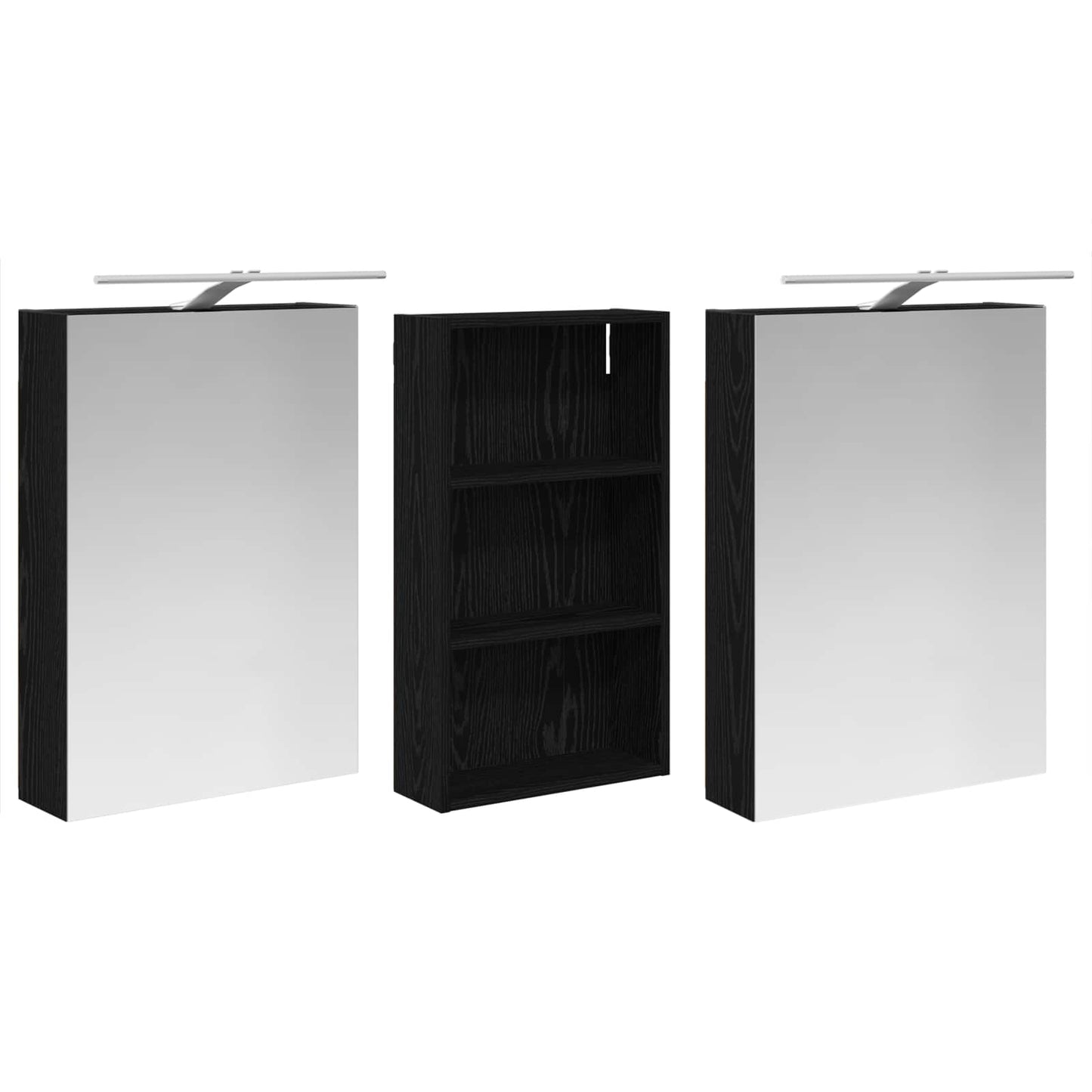 vidaXL Bathroom Cabinet Set 3 pcs 140 x 14.5 x 70 cm Engineered wood 5