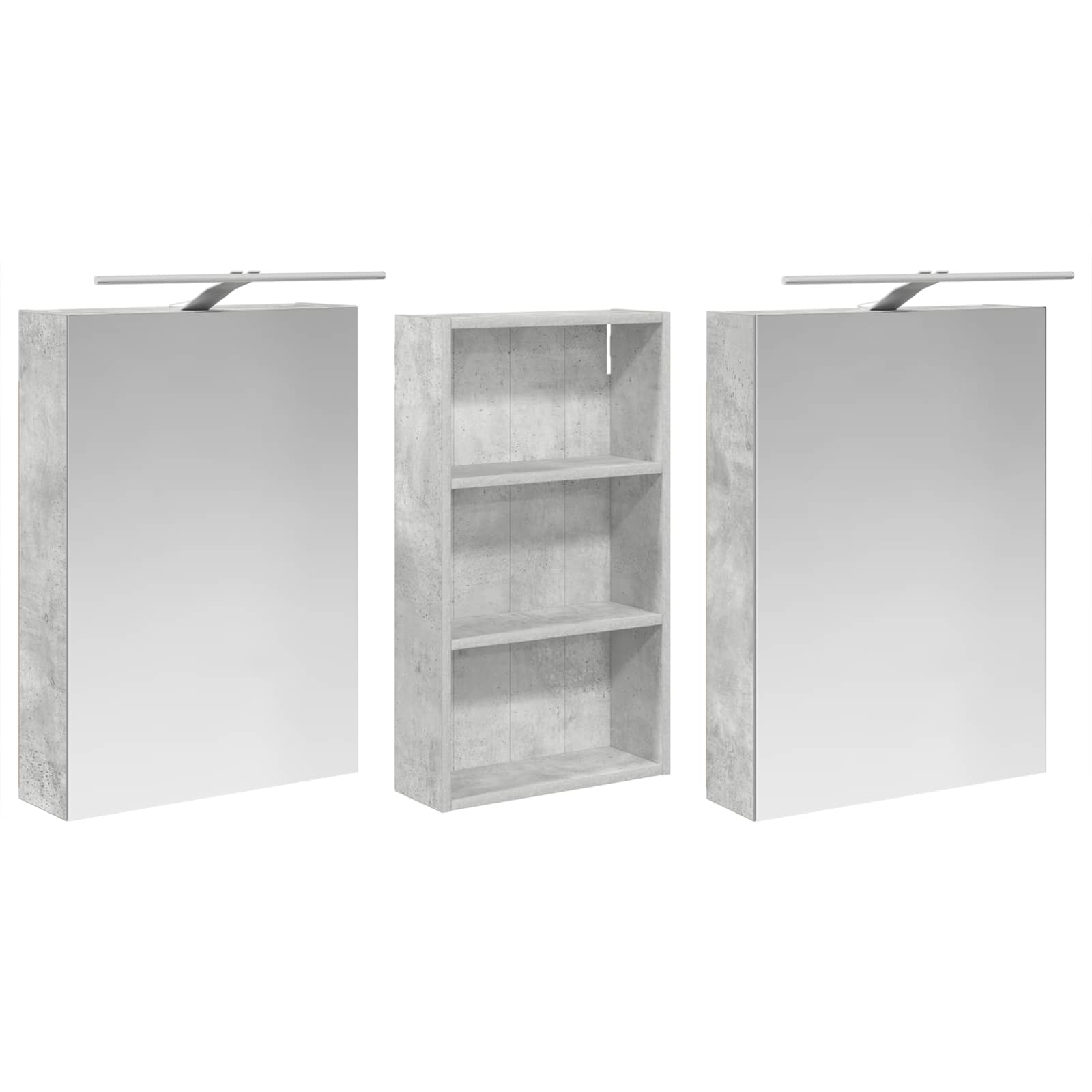 vidaXL Bathroom Cabinet Set 3 pcs 140 x 14.5 x 70 cm Engineered wood 5