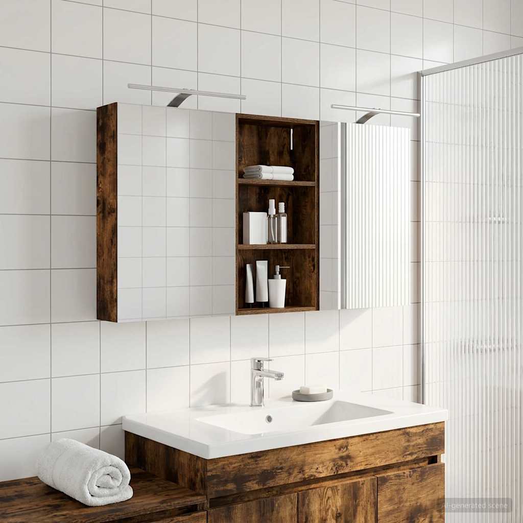 vidaXL Bathroom Cabinet Set 3 pcs 140 x 14.5 x 70 cm Engineered wood 4