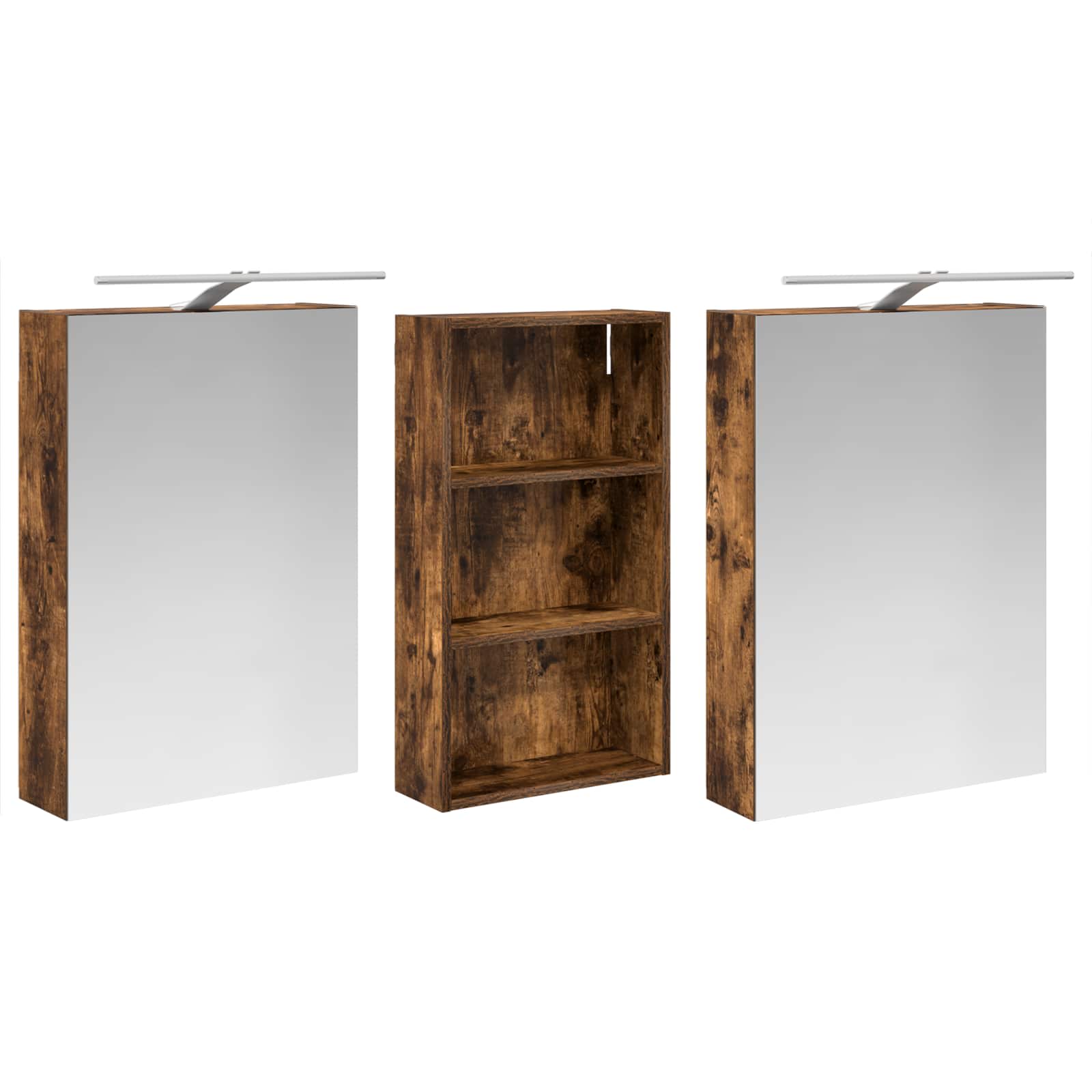 vidaXL Bathroom Cabinet Set 3 pcs 140 x 14.5 x 70 cm Engineered wood 5
