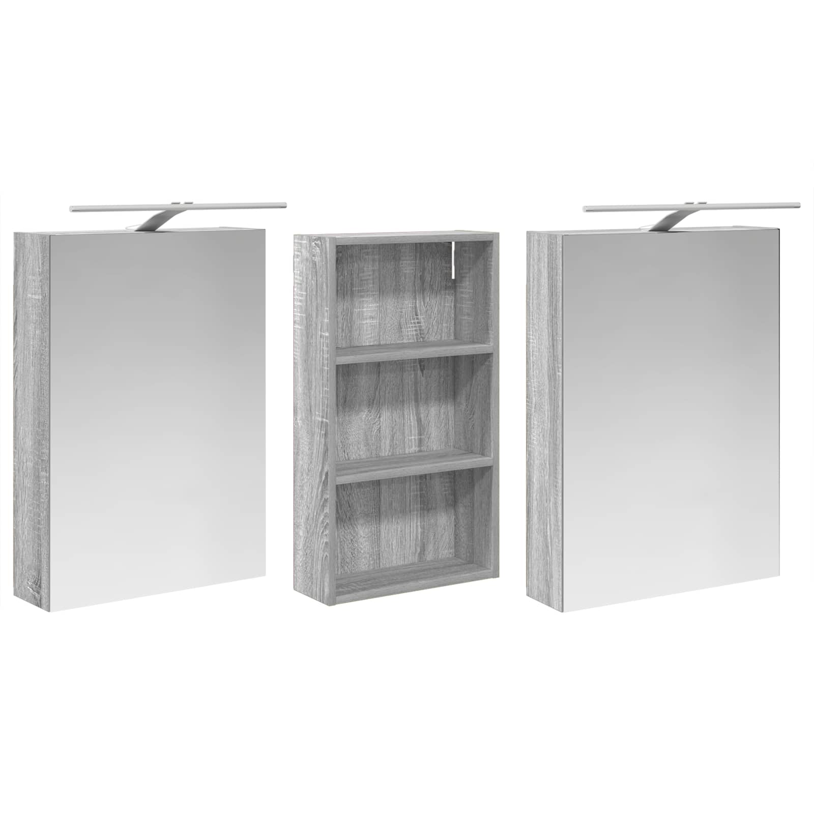 vidaXL Bathroom Cabinet Set 3 pcs 140 x 14.5 x 70 cm Engineered wood 5