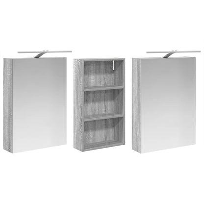vidaXL Bathroom Cabinet Set 3 pcs 140 x 14.5 x 70 cm Engineered wood 5