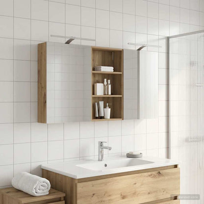 vidaXL Bathroom Cabinet Set 3 pcs 140 x 14.5 x 70 cm Engineered wood 4