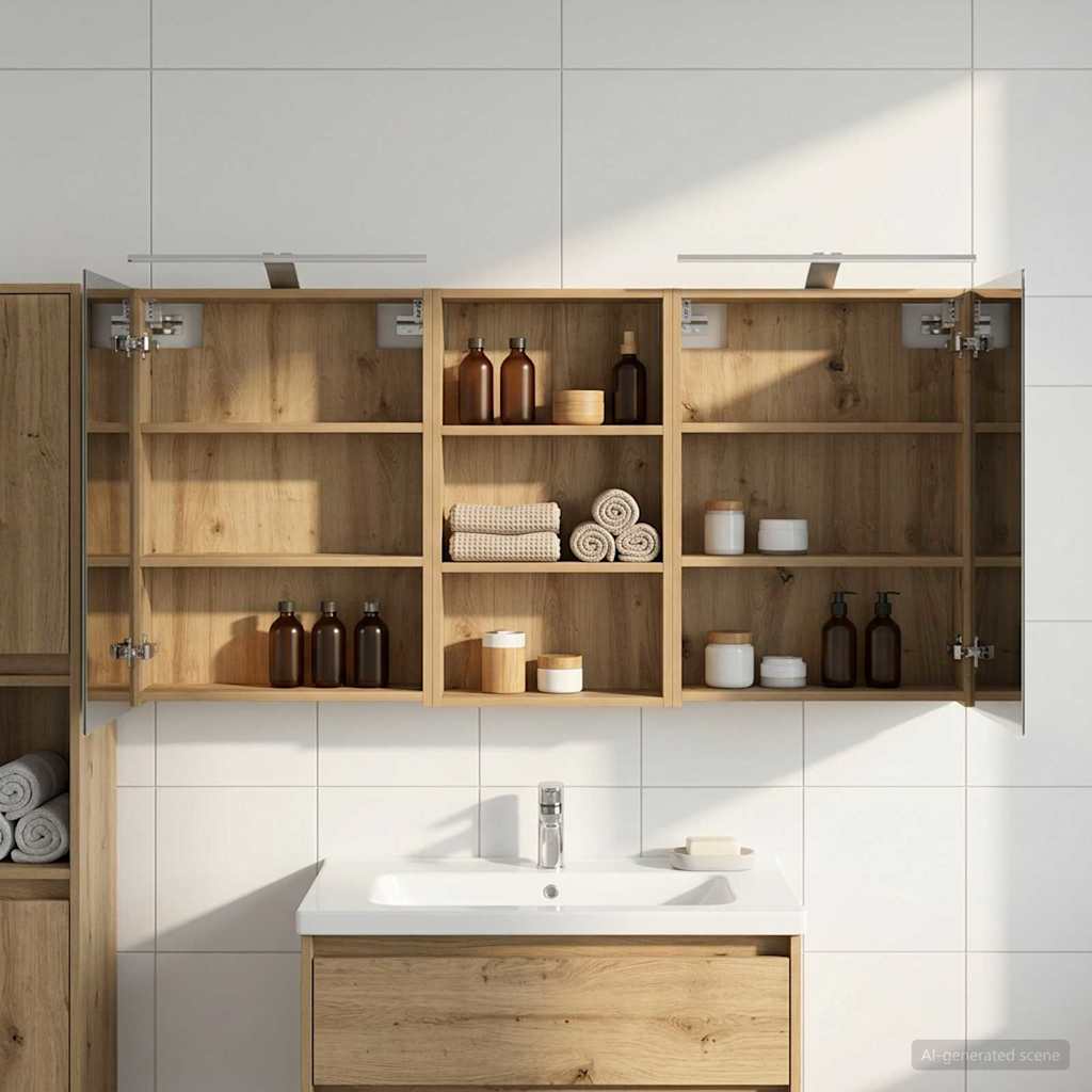 vidaXL Bathroom Cabinet Set 3 pcs 140 x 14.5 x 70 cm Engineered wood 1