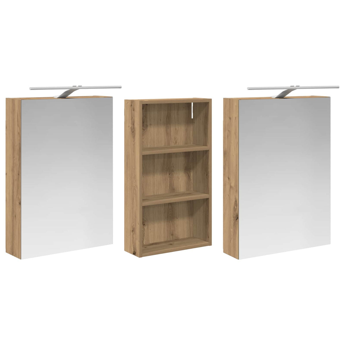 vidaXL Bathroom Cabinet Set 3 pcs 140 x 14.5 x 70 cm Engineered wood 5