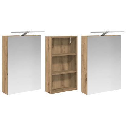 vidaXL Bathroom Cabinet Set 3 pcs 140 x 14.5 x 70 cm Engineered wood 5
