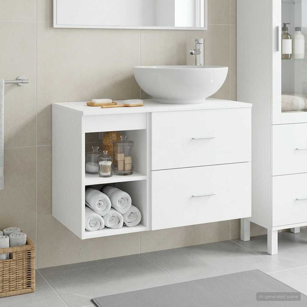 vidaXL Bathroom Furniture Set 2 pcs White Engineered Wood 1