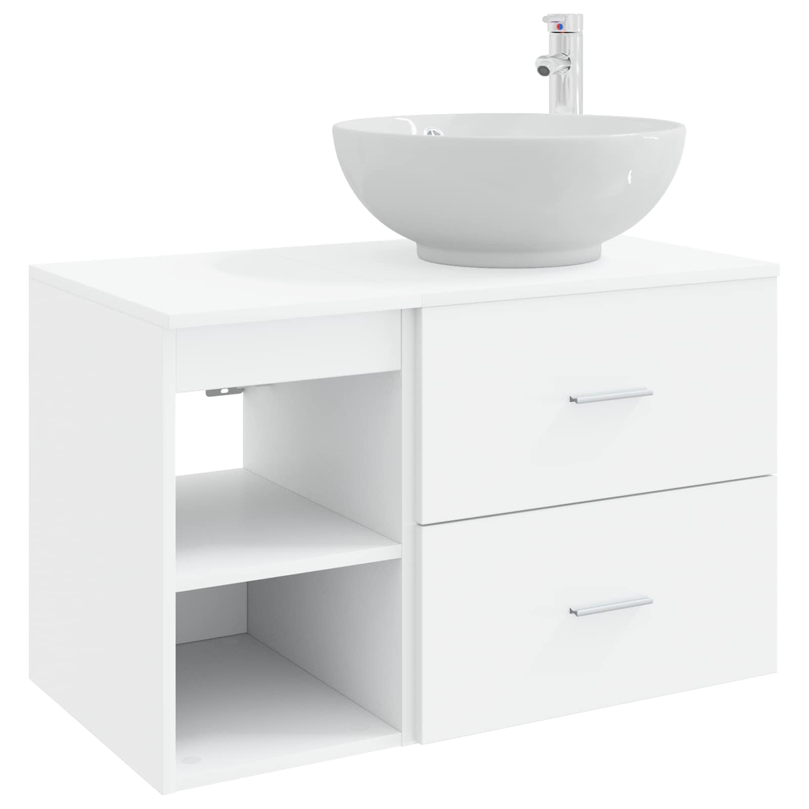 vidaXL Bathroom Furniture Set 2 pcs White Engineered Wood 2