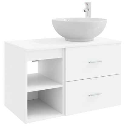 vidaXL Bathroom Furniture Set 2 pcs White Engineered Wood 2