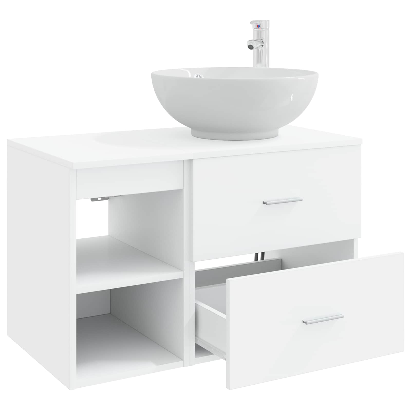 vidaXL Bathroom Furniture Set 2 pcs White Engineered Wood 4