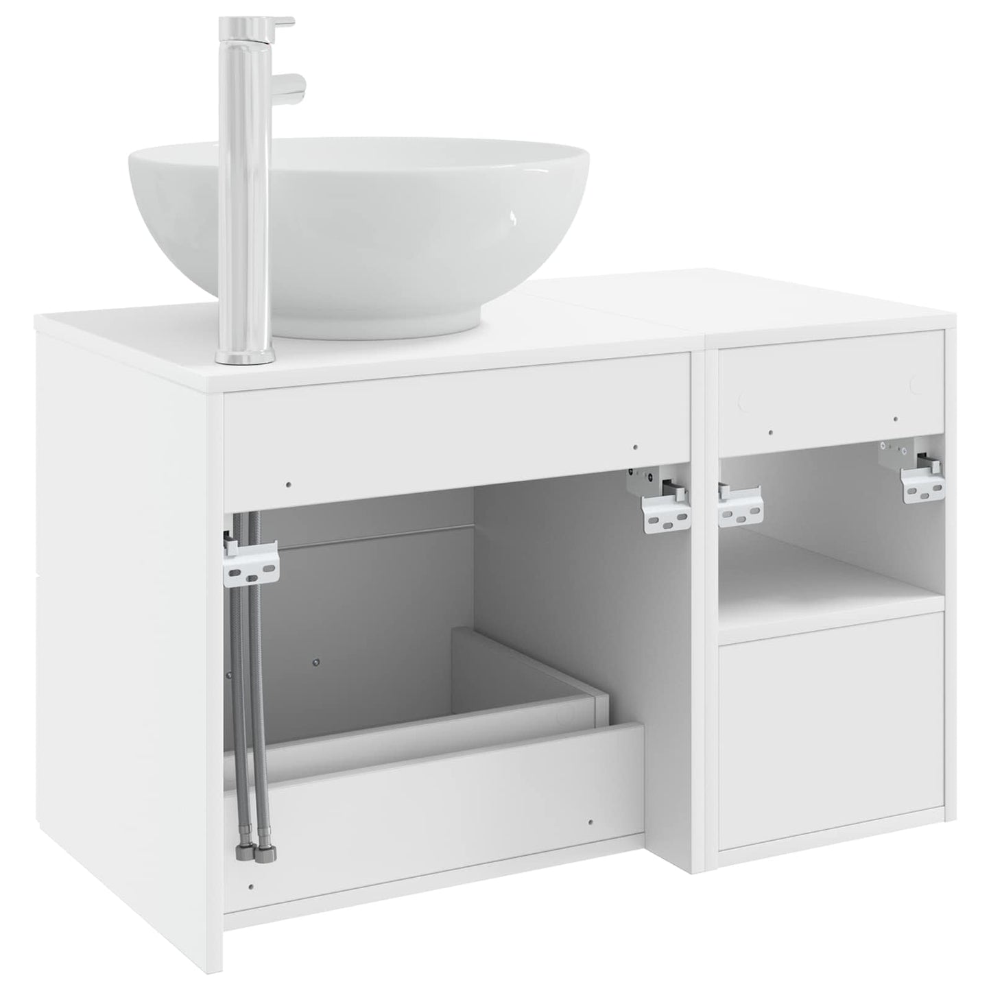 vidaXL Bathroom Furniture Set 2 pcs White Engineered Wood 6