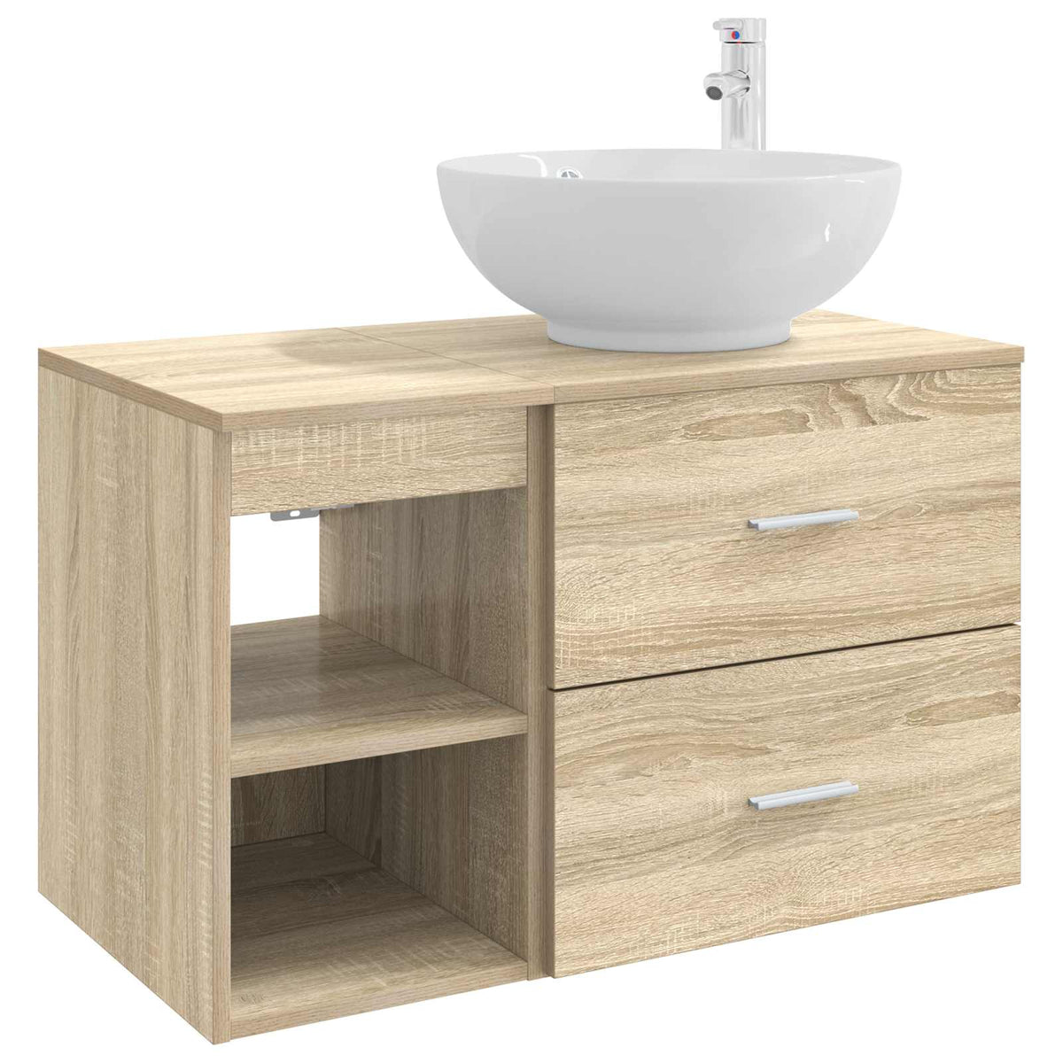 Bathroom Cabinet Set 2 pcs 79.5 x 44.5 x 80 cm Sonoma oak