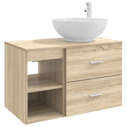 Bathroom Cabinet Set 2 pcs 79.5 x 44.5 x 80 cm Sonoma oak