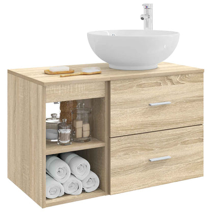 Bathroom Cabinet Set 2 pcs 79.5 x 44.5 x 80 cm Sonoma oak