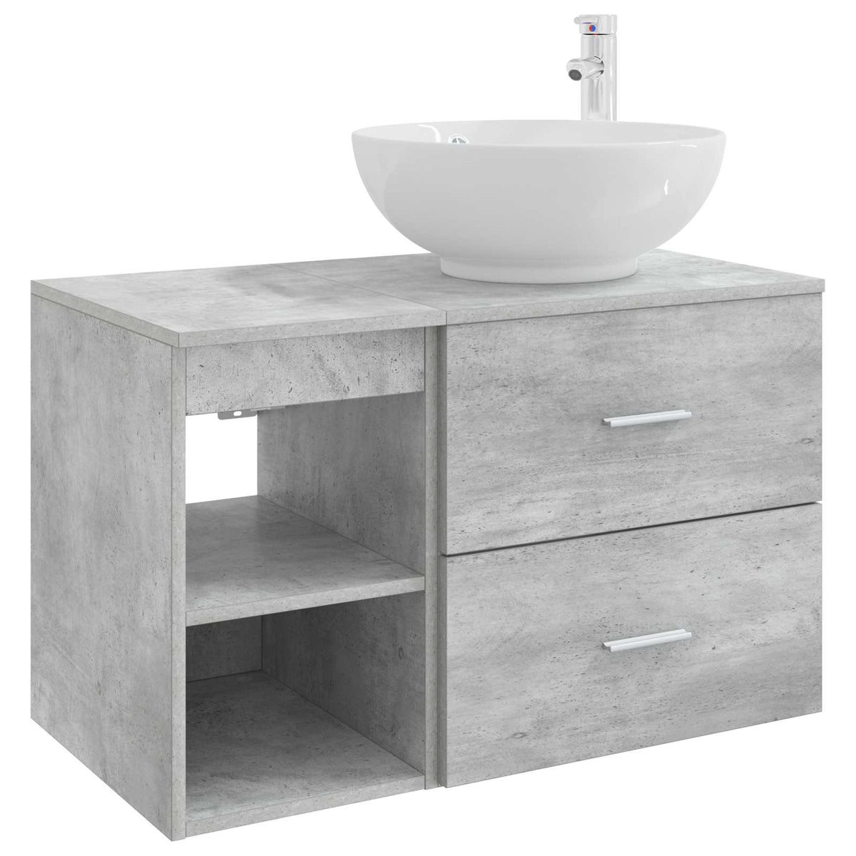 vidaXL Bathroom Furniture Set 2 pcs Concrete Grey Engineered Wood 2