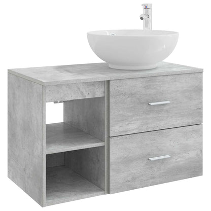 vidaXL Bathroom Furniture Set 2 pcs Concrete Grey Engineered Wood 2