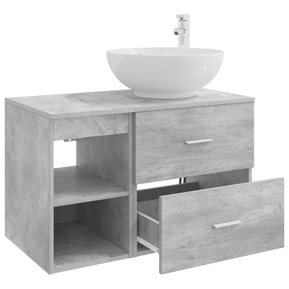 vidaXL Bathroom Furniture Set 2 pcs Concrete Grey Engineered Wood 4