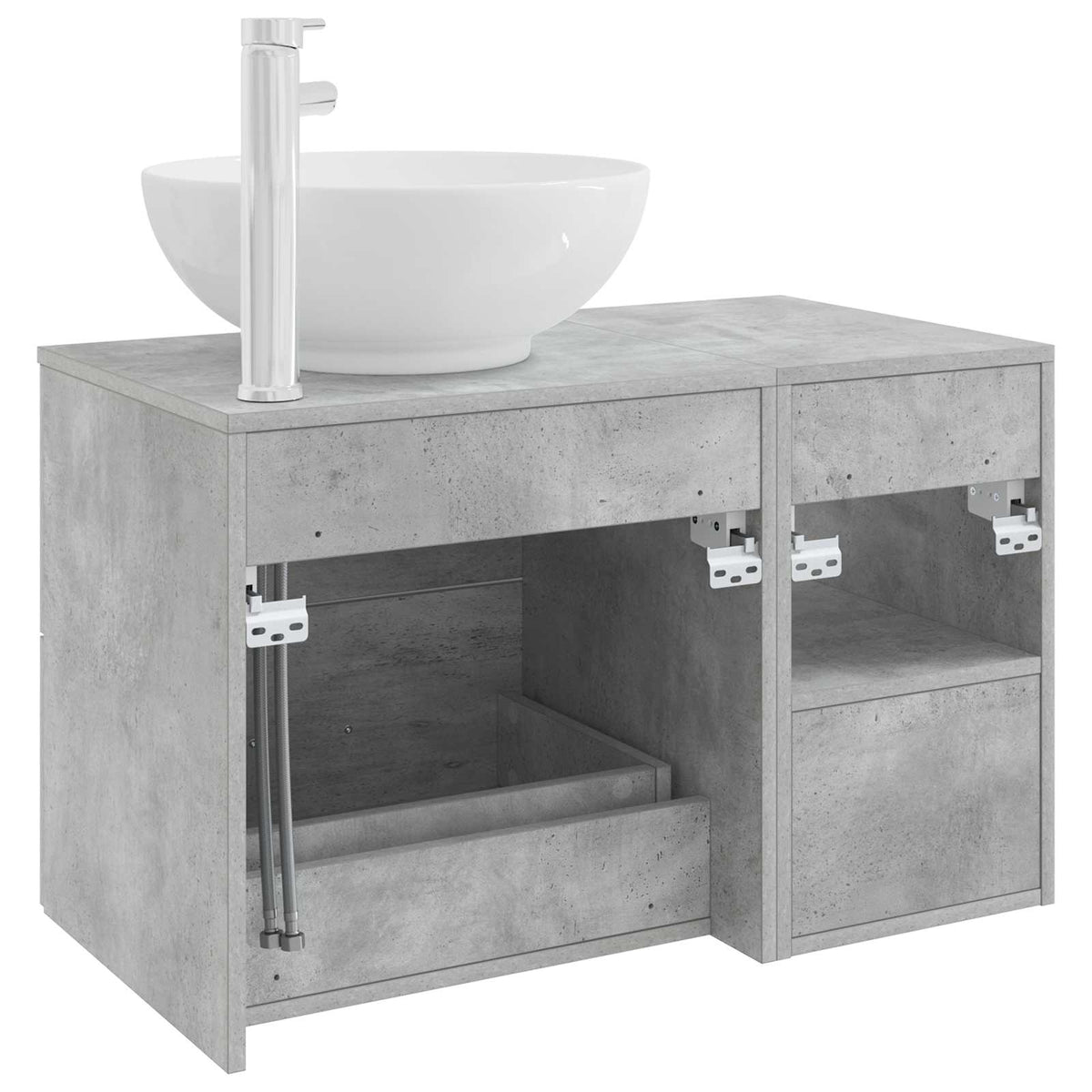 vidaXL Bathroom Furniture Set 2 pcs Concrete Grey Engineered Wood 6