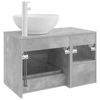 vidaXL Bathroom Furniture Set 2 pcs Concrete Grey Engineered Wood 6