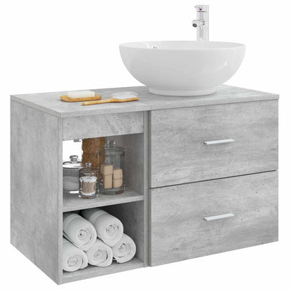 vidaXL Bathroom Furniture Set 2 pcs Concrete Grey Engineered Wood 3
