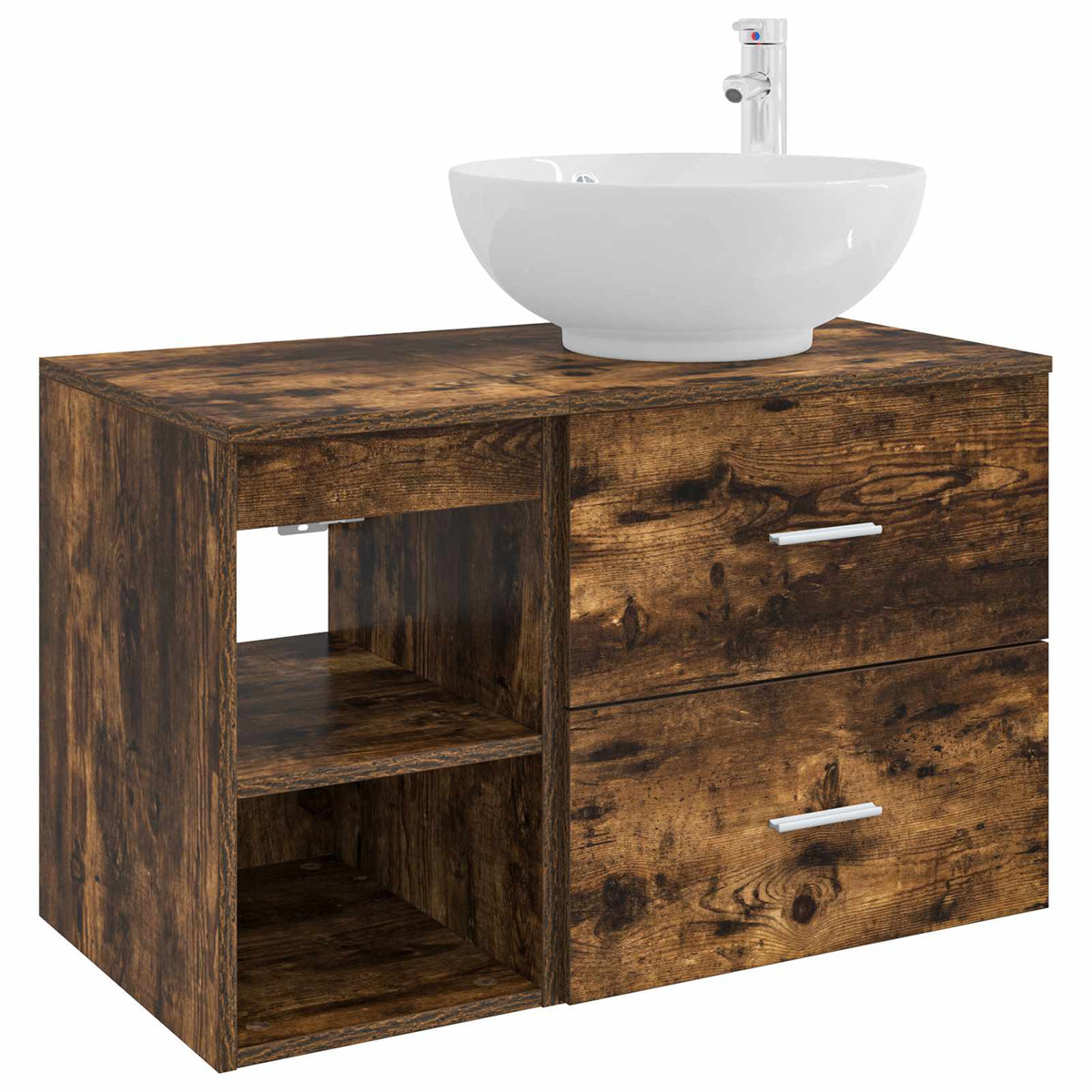 Bathroom Cabinet Set 2 pcs 79.5 x 44.5 x 80 cm Smoked oak