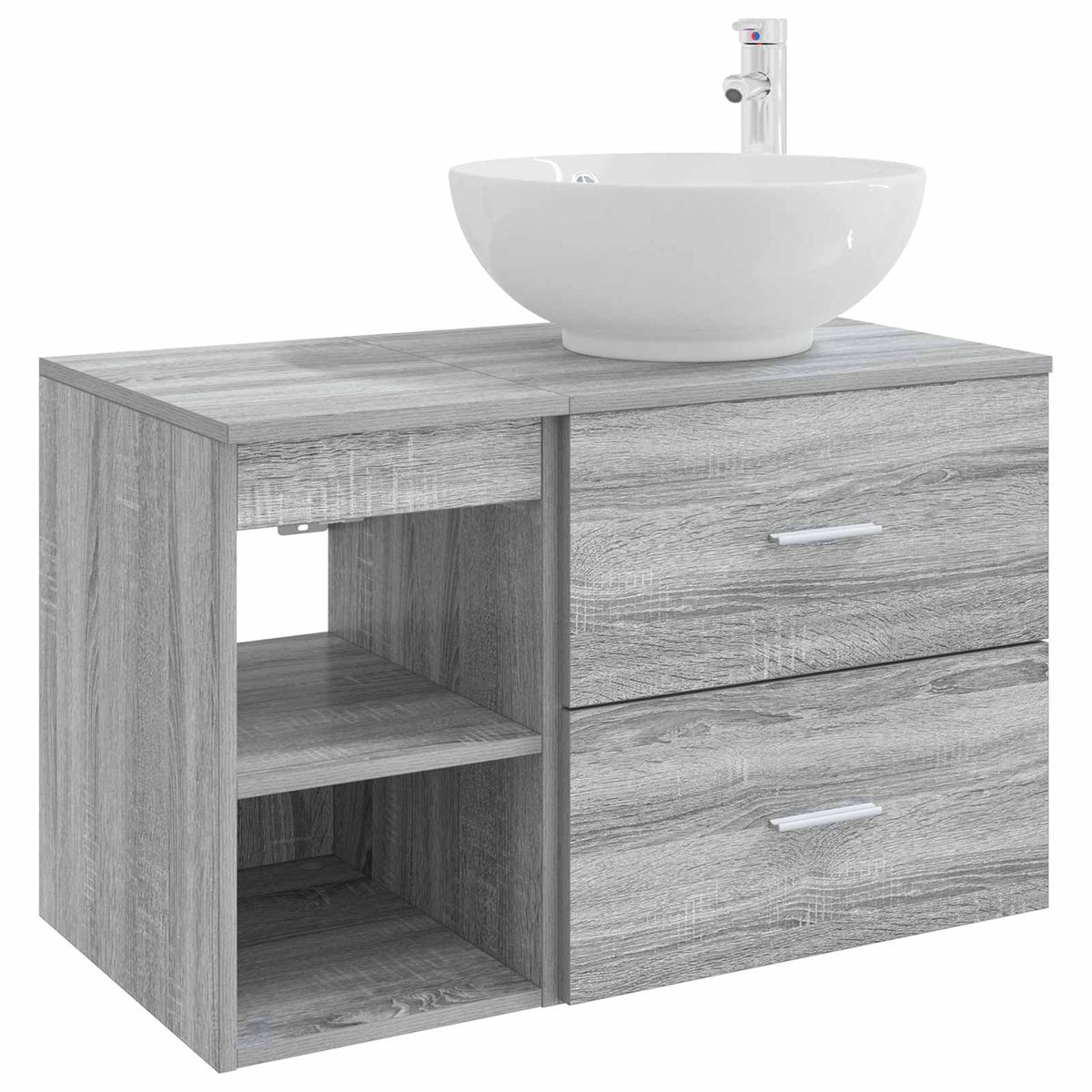 vidaXL Bathroom Furniture Set 2 pcs Grey Sonoma Engineered Wood 2