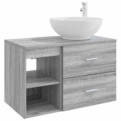 vidaXL Bathroom Furniture Set 2 pcs Grey Sonoma Engineered Wood 2