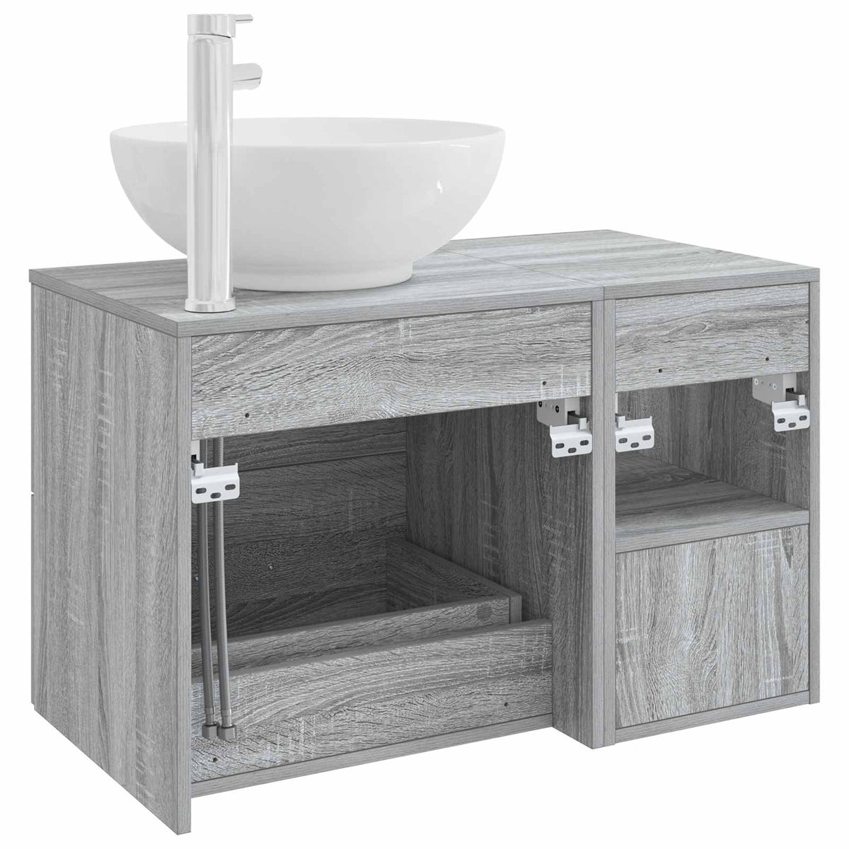 vidaXL Bathroom Furniture Set 2 pcs Grey Sonoma Engineered Wood 6