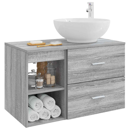 vidaXL Bathroom Furniture Set 2 pcs Grey Sonoma Engineered Wood 3